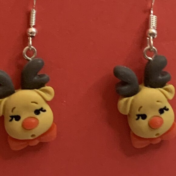 Reindeer Earring, Christmas Earring, Rudolph Earring, Gift Idea, Holiday Earring - Picture 10 of 10